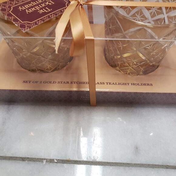 Bombay Gold Tea Light Star Candleholder set of 2 holders - Picture 4 of 8